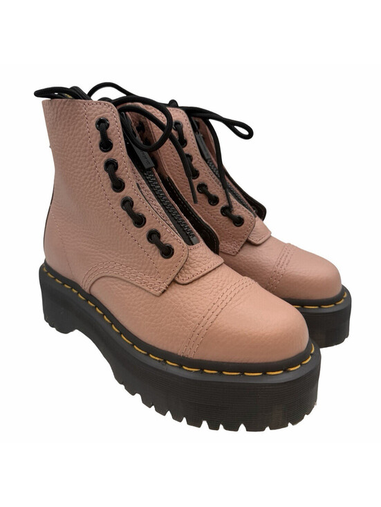 Dr. Martens Shoes - Dr. Doc Martens Sinclair Leather Platform Ankle Boots Peach Beige Size US 6